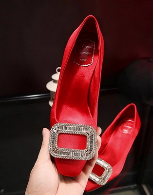 RV Shallow mouth Block heel Shoes Women--056